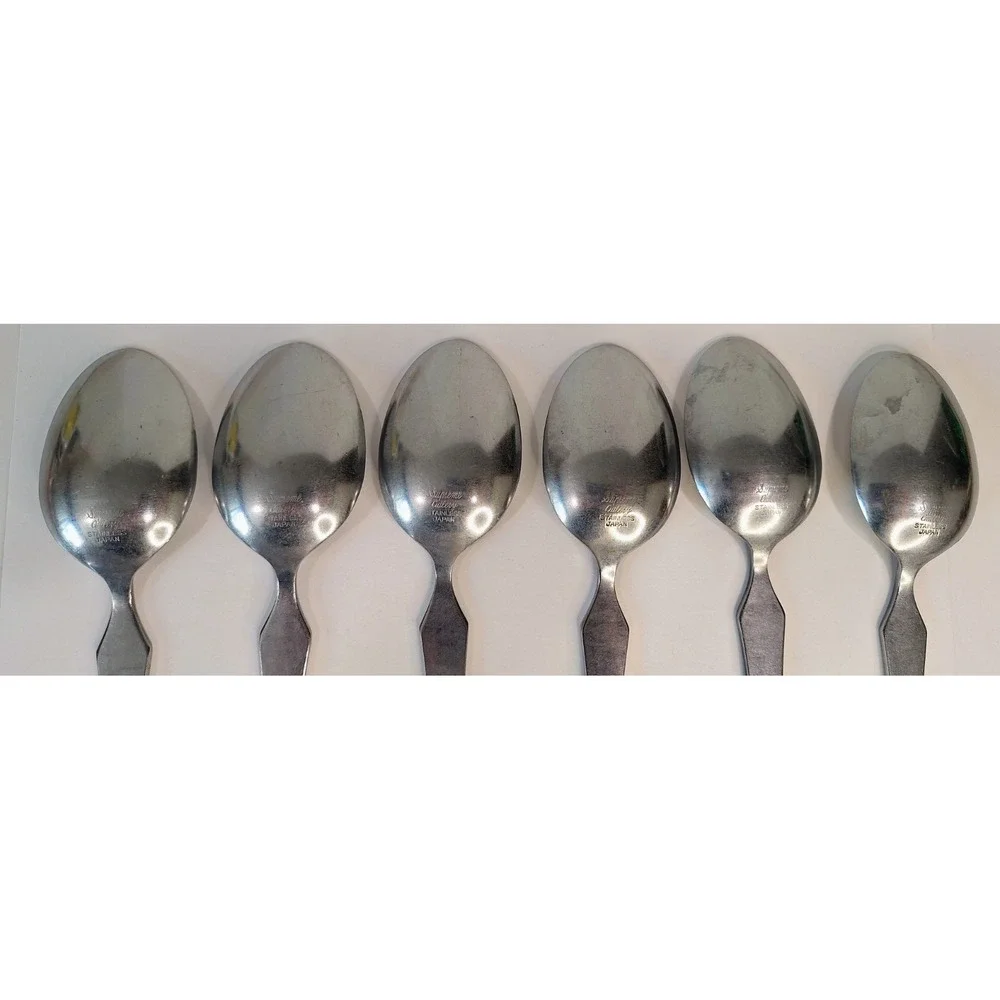 Lot 6 Towle TWS131 7.5 Inch Spoons Flatware Silverware MCM Supreme Cutlery Japan